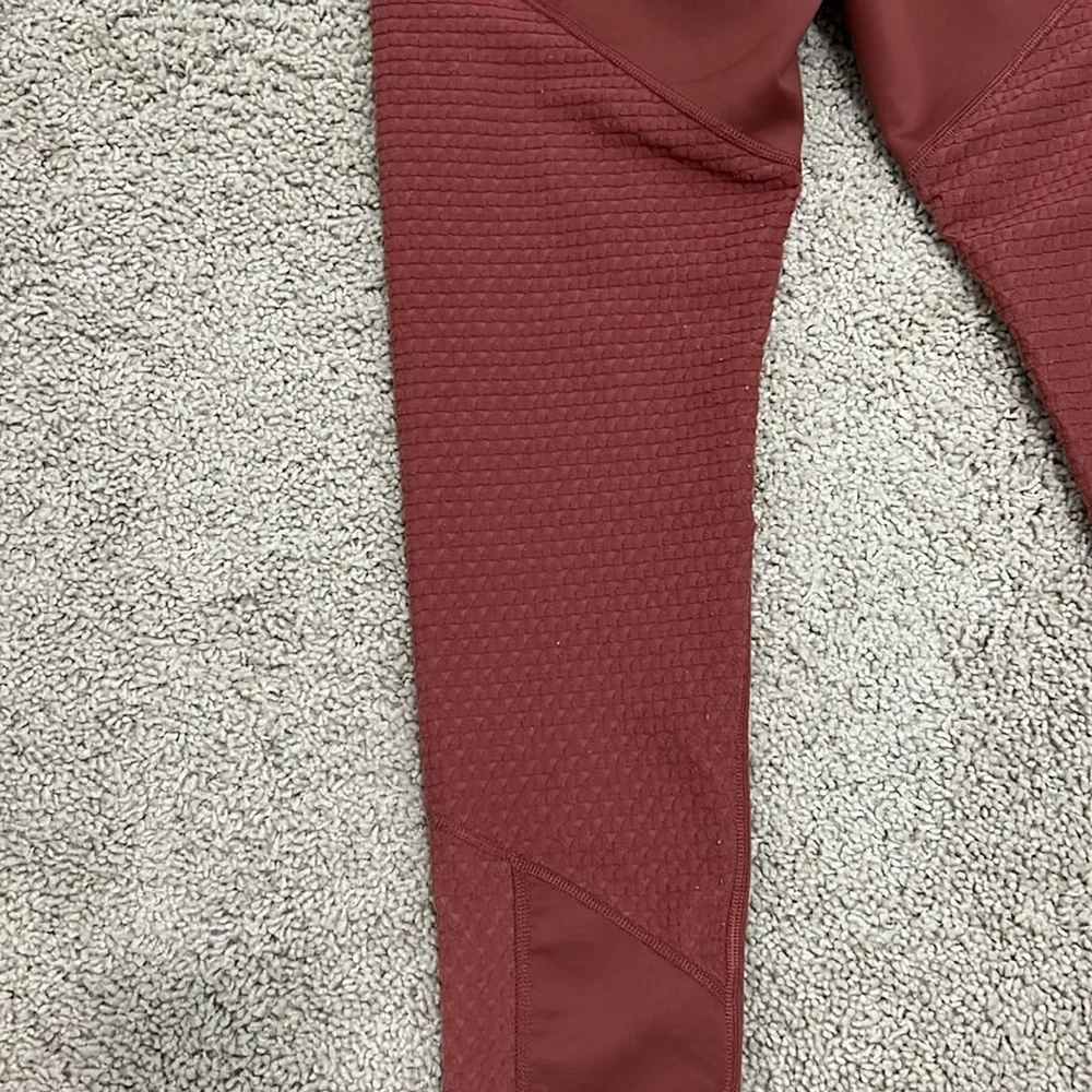 Nike Pro Dri-Fit Leggings Red Maroon Women's Medium Black Elastic Waistband
